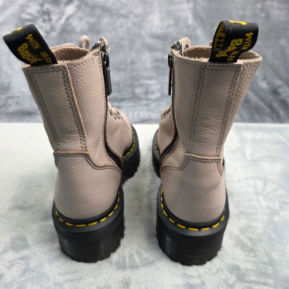 Dr. Martens Jadon III Boots Size 6 Pink Beige Womens Platform Leather Side Zip - Picture 4 of 7